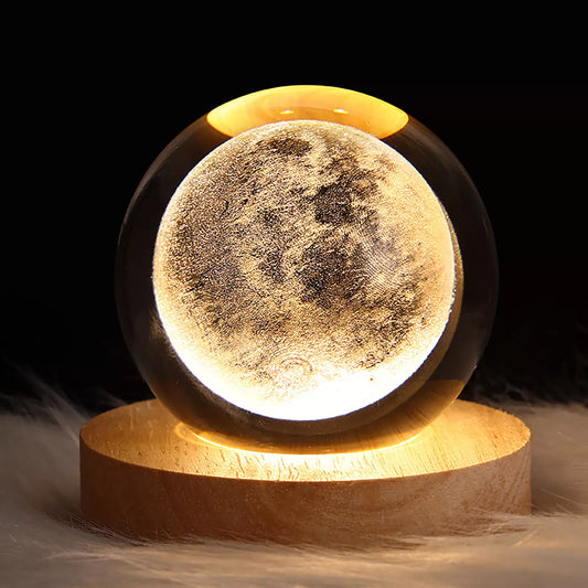 Crystal Ball Night Lights Glowing Planet Galaxy Astronaut 3D Moon Table Lamp USB Atmosphere Lamp Tabletop